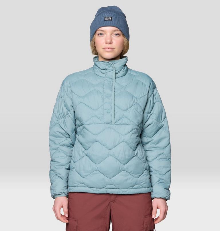 Women's Seek Out Snap Neck Pullover, Color: Blue Sage, image 1