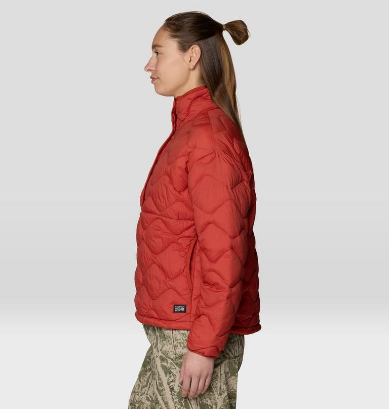 Women's Seek Out Snap Neck Pullover, Color: Mars Red, image 3