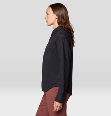 Women's Plusher Relaxed Long Sleeve Flannel, Color: Black Melange, image 15