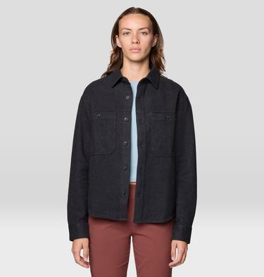 Women's Plusher Relaxed Long Sleeve Flannel, Color: Black Melange, image 16