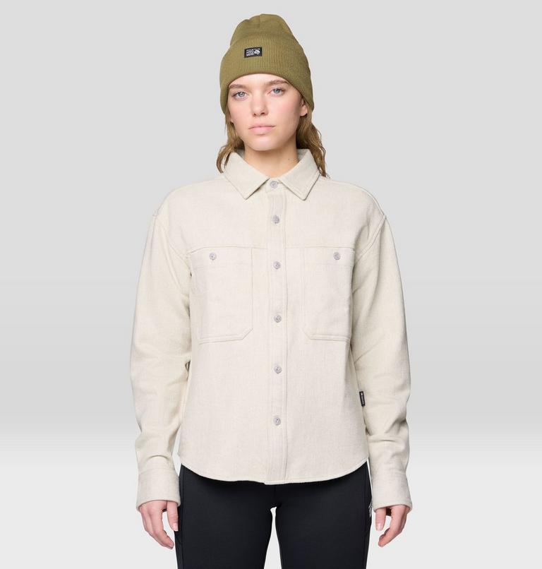 Women's Plusher Relaxed Long Sleeve Flannel, Color: Stone Heather, image 1