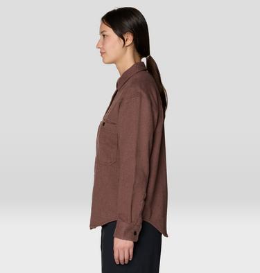 Women's Plusher Relaxed Long Sleeve Flannel, Color: Carob Heather, image 7