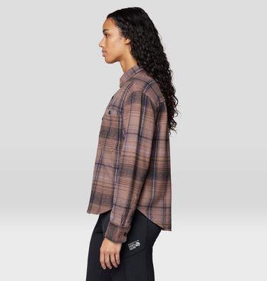 Women's Plusher Relaxed Long Sleeve Flannel, Color: Wild Taupe Wyoming Plaid, image 11