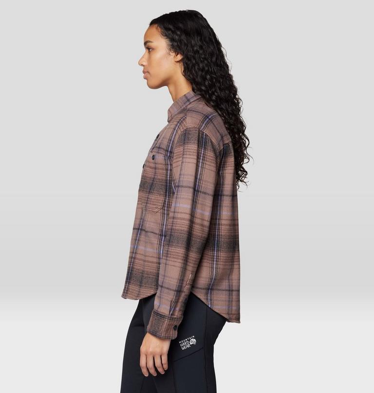 Women's Plusher Relaxed Long Sleeve Flannel, Color: Wild Taupe Wyoming Plaid, image 3