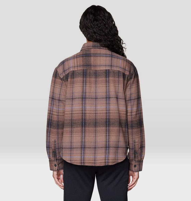 Women's Plusher Relaxed Long Sleeve Flannel, Color: Wild Taupe Wyoming Plaid, image 2