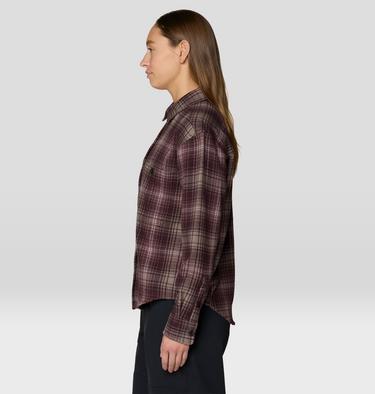 Women's Plusher Relaxed Long Sleeve Flannel, Color: Deep Mulberry Plaid, image 15