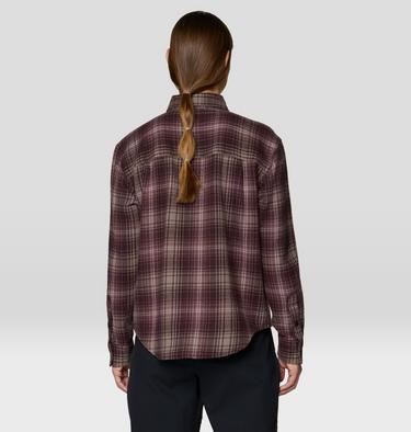 Women's Plusher Relaxed Long Sleeve Flannel, Color: Deep Mulberry Plaid, image 14