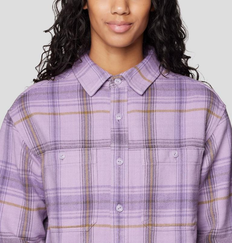 Women's Plusher Relaxed Long Sleeve Flannel, Color: Atmospheric Wyoming Plaid, image 5