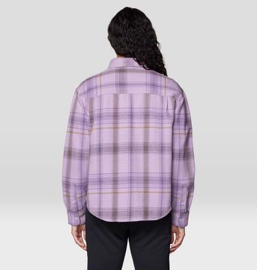 Women's Plusher Relaxed Long Sleeve Flannel, Color: Atmospheric Wyoming Plaid, image 2