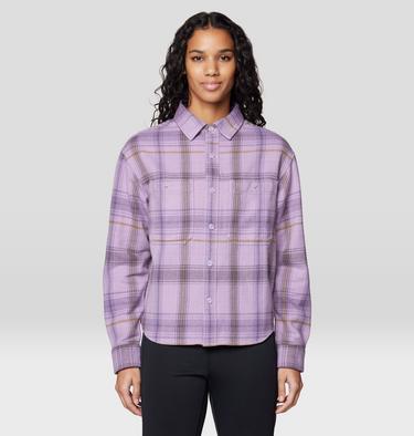 Women's Plusher Relaxed Long Sleeve Flannel, Color: Atmospheric Wyoming Plaid, image 1