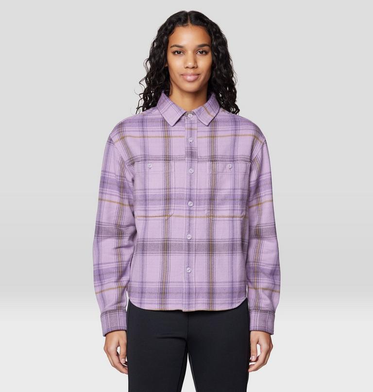 Women's Plusher Relaxed Long Sleeve Flannel, Color: Atmospheric Wyoming Plaid, image 1