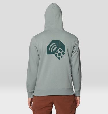 Men's Tri-Color Logo Hoody, Color: Wet Stone, image 3