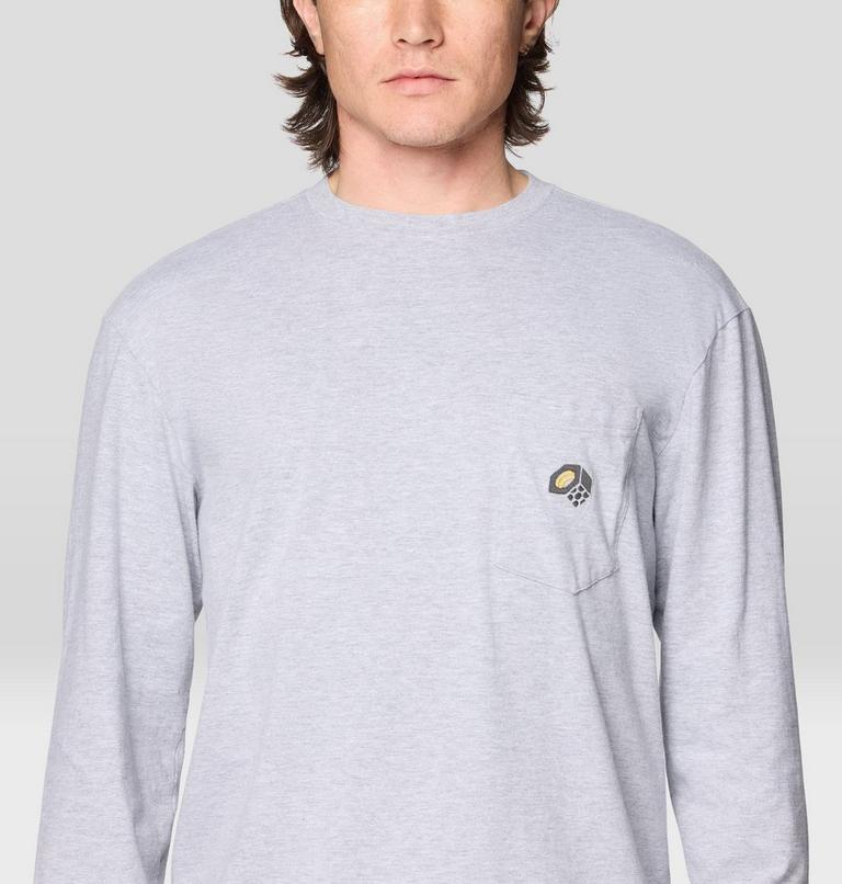 Men's MHW Logo Pocket Relaxed Long Sleeve, Color: Hardwear Grey Heather, image 4