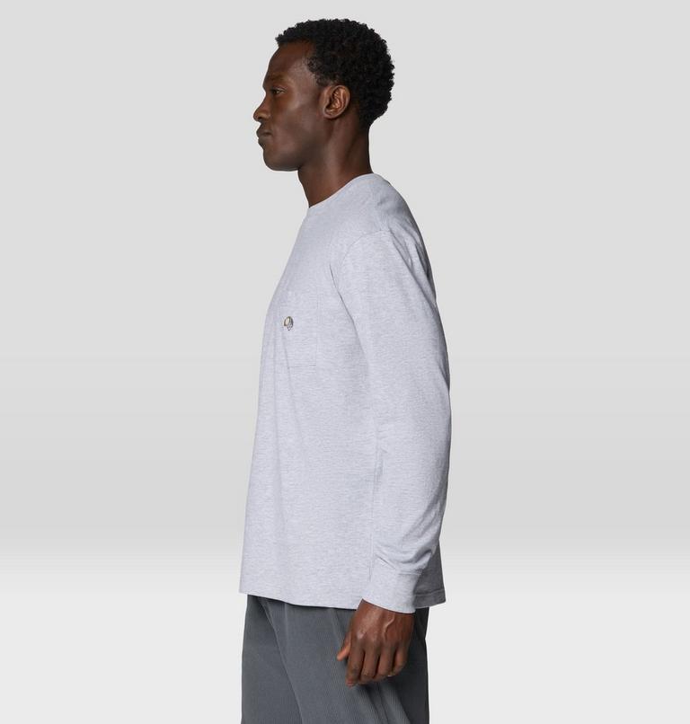 Men's MHW Logo Pocket Relaxed Long Sleeve, Color: Hardwear Grey Heather, image 3