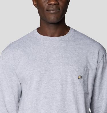 Men's MHW Logo Pocket Relaxed Long Sleeve, Color: Hardwear Grey Heather, image 4