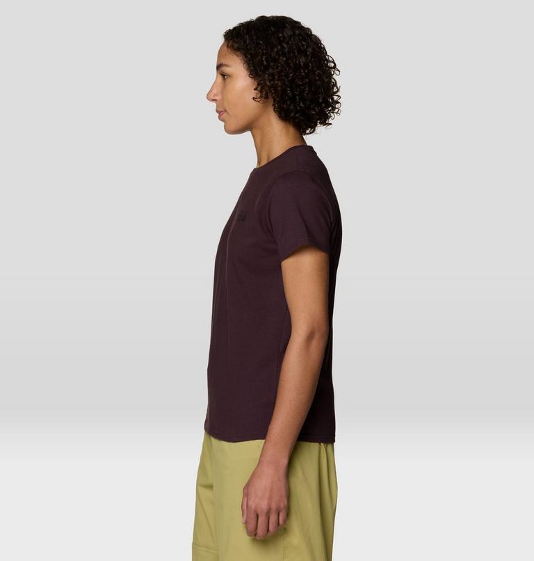 Women's MHW Logo Standard Short Sleeve Shirt, Color: Deep Mulberry, image 3