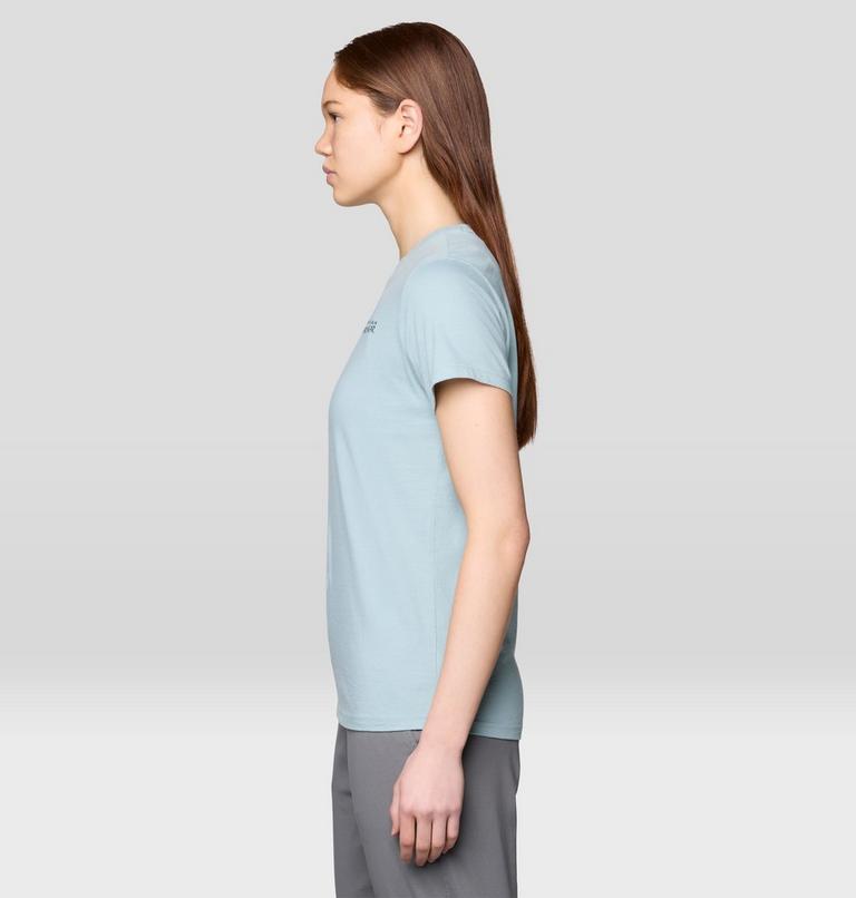 Women's MHW Logo Short Sleeve, Color: Ice Shadow, image 3