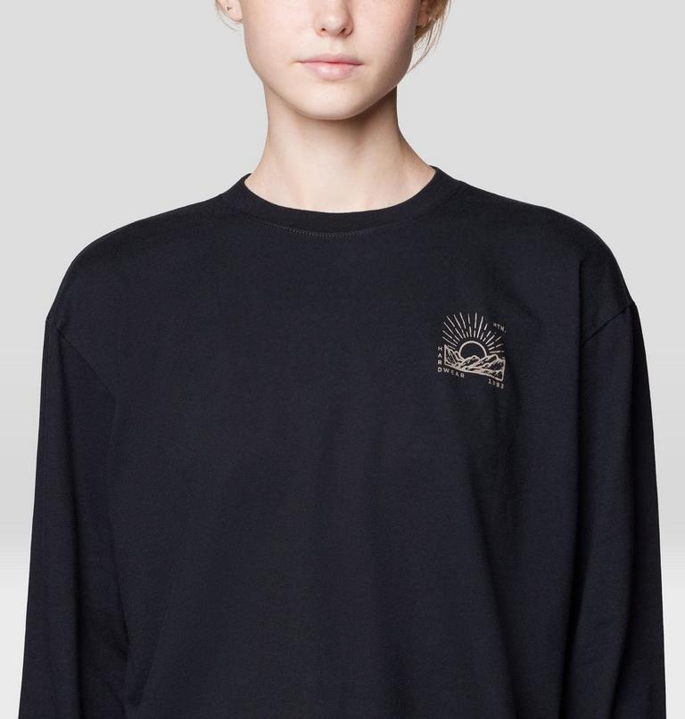 Women's Mountain Sun Boxy Crop Long Sleeve, Color: Black, image 4