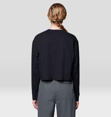 Women's Mountain Sun Boxy Crop Long Sleeve, Color: Black, image 2