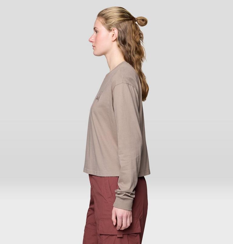Women's Mountain Sun Boxy Crop Long Sleeve, Color: Wild Taupe, image 3