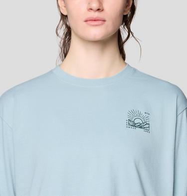 Women's Mountain Sun Boxy Crop Long Sleeve, Color: Ice Shadow, image 12