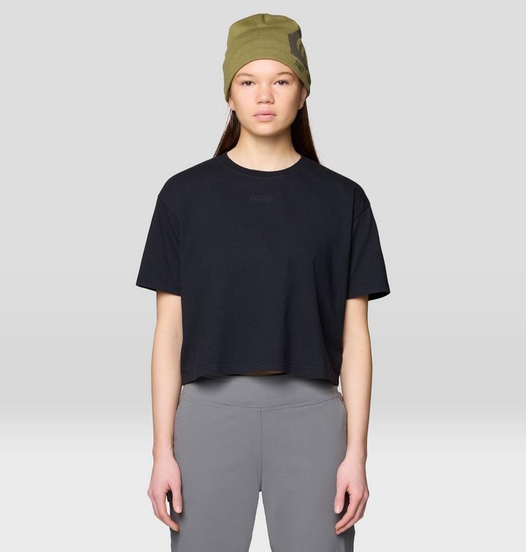 Women's MHW Center Logo Boxy Crop Short Sleeve, Color: Black, image 5