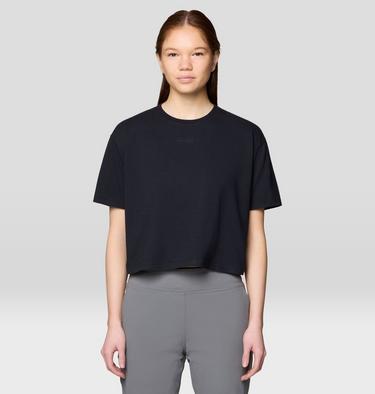 Women's MHW Center Logo Boxy Crop Short Sleeve, Color: Black, image 5
