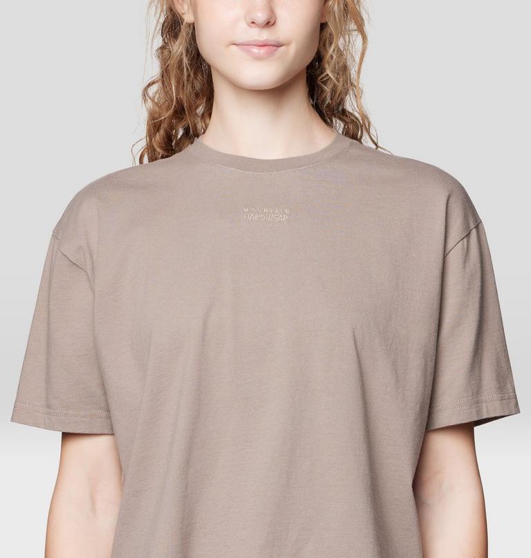 Women's MHW Center Logo Boxy Crop Short Sleeve, Color: Wild Taupe, image 4