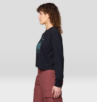 Women's In the Mountains Boxy Crop Long Sleeve, Color: Black, image 11