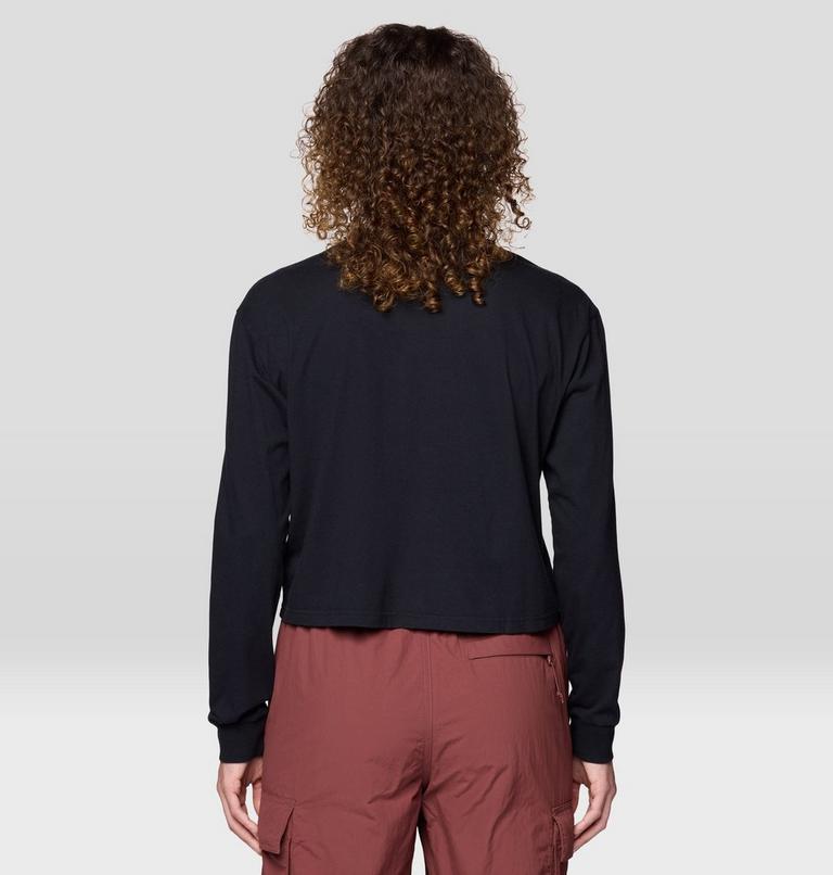 Women's In the Mountains Boxy Crop Long Sleeve, Color: Black, image 2