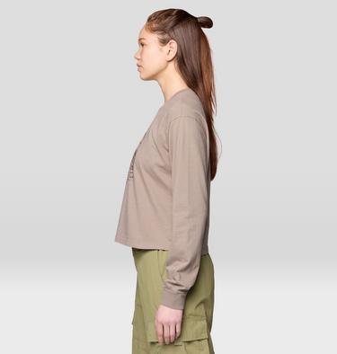 Women's In the Mountains Boxy Crop Long Sleeve, Color: Wild Taupe, image 7