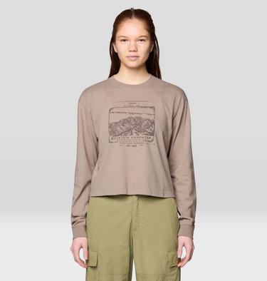 Women's In the Mountains Boxy Crop Long Sleeve, Color: Wild Taupe, image 3