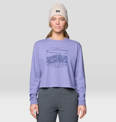 Women's In the Mountains Boxy Crop Long Sleeve, Color: Avid, image 1