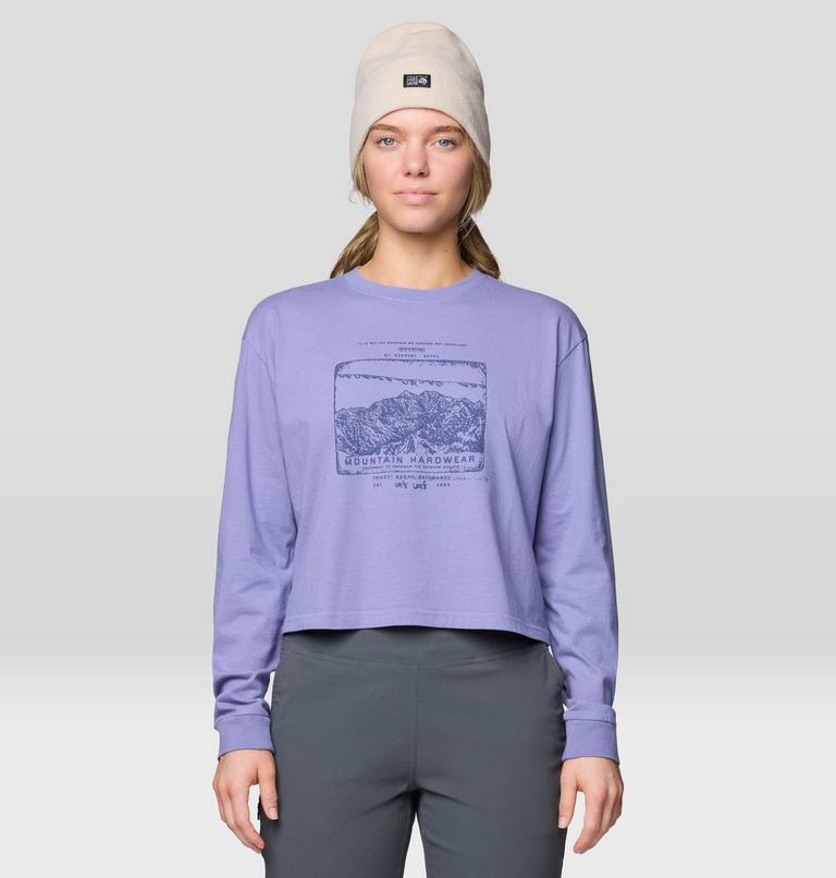 Women's In the Mountains Boxy Crop Long Sleeve, Color: Avid, image 1