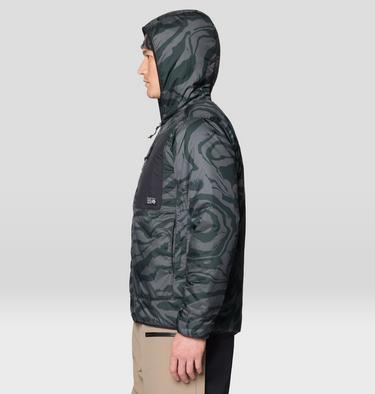 Men's Après Pro Insulated Hooded Jacket, Color: Volcanic Rockstrata, Black, image 16