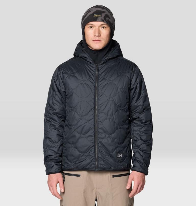 Men's Après Pro Insulated Hooded Jacket, Color: Volcanic Rockstrata, Black, image 7