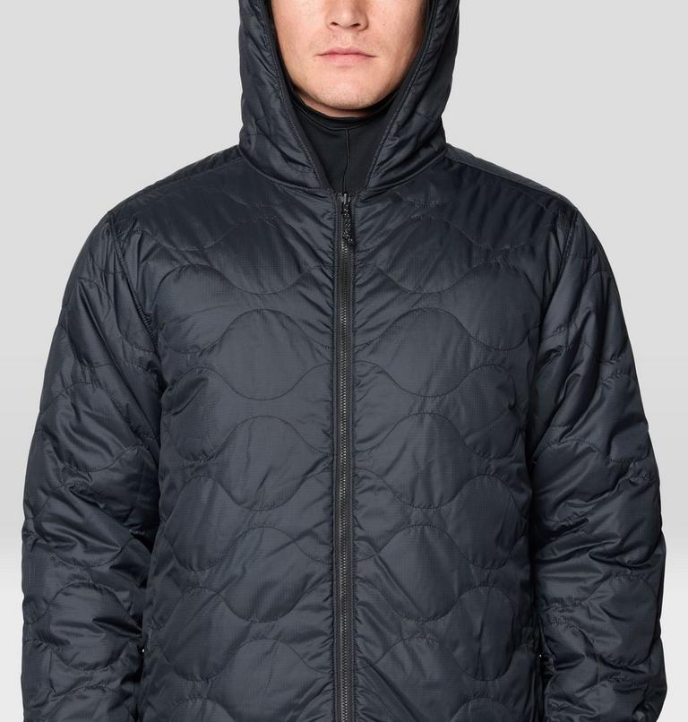 Men's Après Pro Insulated Hooded Jacket, Color: Volcanic Rockstrata, Black, image 8