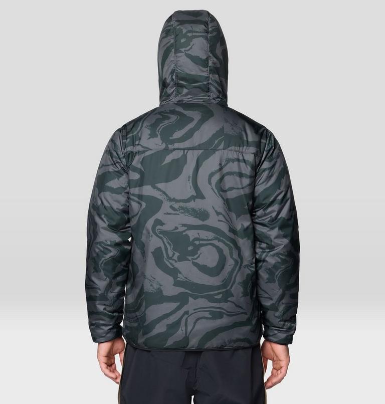 Men's Après Pro Insulated Hooded Jacket, Color: Volcanic Rockstrata, Black, image 3
