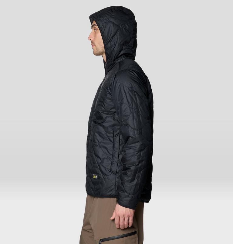 Men's Apr&egrave;s Pro Insulated Hooded Jacket, Color: Shark Treecover Print, Black, image 7