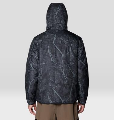 Men's Apr&egrave;s Pro Insulated Hooded Jacket, Color: Shark Treecover Print, Black, image 6