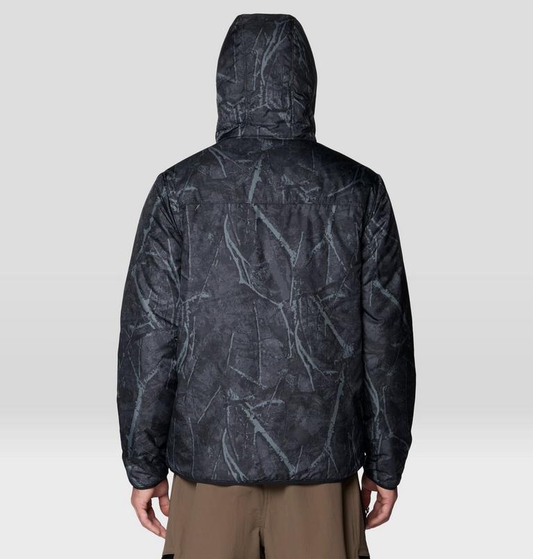 Men's Apr&egrave;s Pro Insulated Hooded Jacket, Color: Shark Treecover Print, Black, image 2