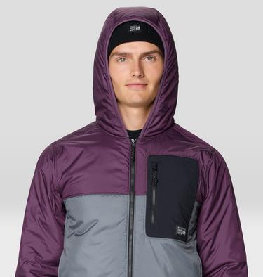 Men's Après Pro Insulated Hooded Jacket, Color: Foil Grey, Dusty Purple, Black, image 4