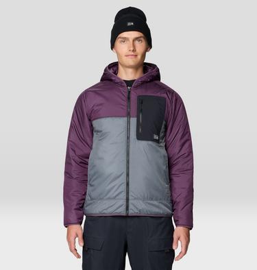 Men's Après Pro Insulated Hooded Jacket, Color: Foil Grey, Dusty Purple, Black, image 1
