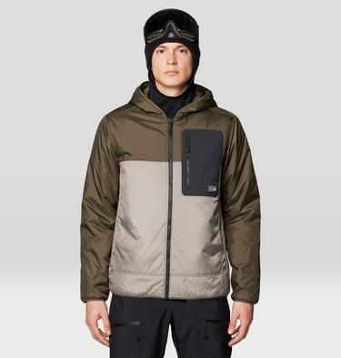 Men's Après Pro Insulated Hooded Jacket, Color: Dunes, Ridgeline, Black, image 17
