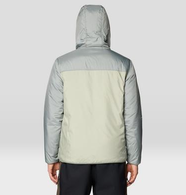 Men's Après Pro Insulated Hooded Jacket, Color: White Sage, Wet Stone, Black, image 7