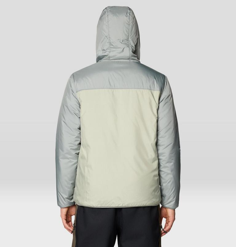 Men's Après Pro Insulated Hooded Jacket, Color: White Sage, Wet Stone, Black, image 3