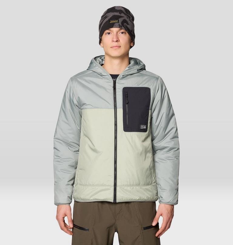 Men's Après Pro Insulated Hooded Jacket, Color: White Sage, Wet Stone, Black, image 1
