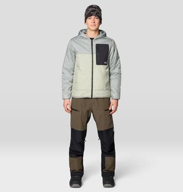 Men's Après Pro Insulated Hooded Jacket, Color: White Sage, Wet Stone, Black, image 6