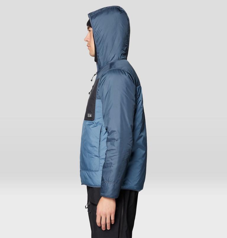 Men's Après Pro Insulated Hooded Jacket, Color: Adriatic Blue, Moon Blue, Black, image 4
