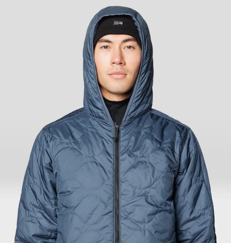 Men's Après Pro Insulated Hooded Jacket, Color: Adriatic Blue, Moon Blue, Black, image 8